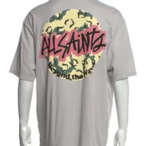 All Saints - Graphic Print Crew Neck T-Shirt - Picture 2 of 5